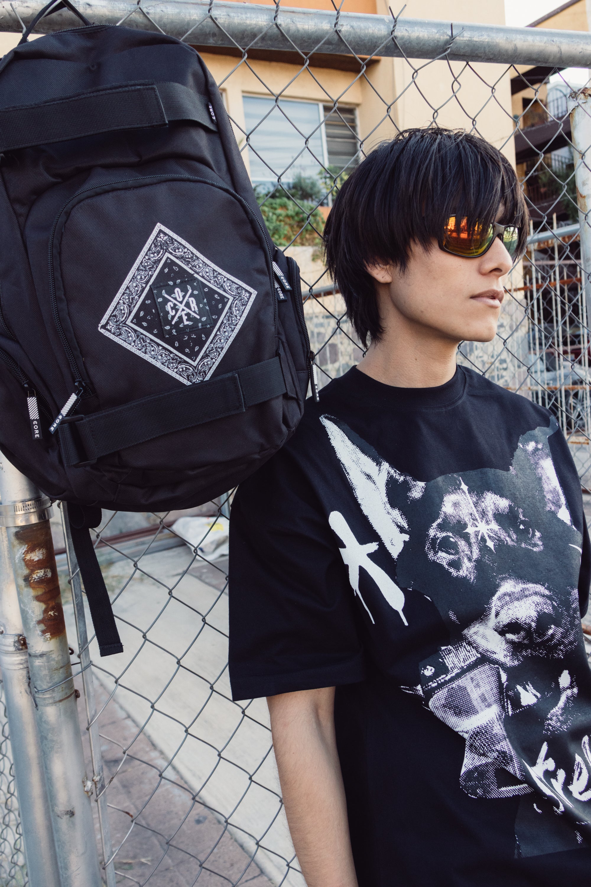 Mochila Skate Black Bandana