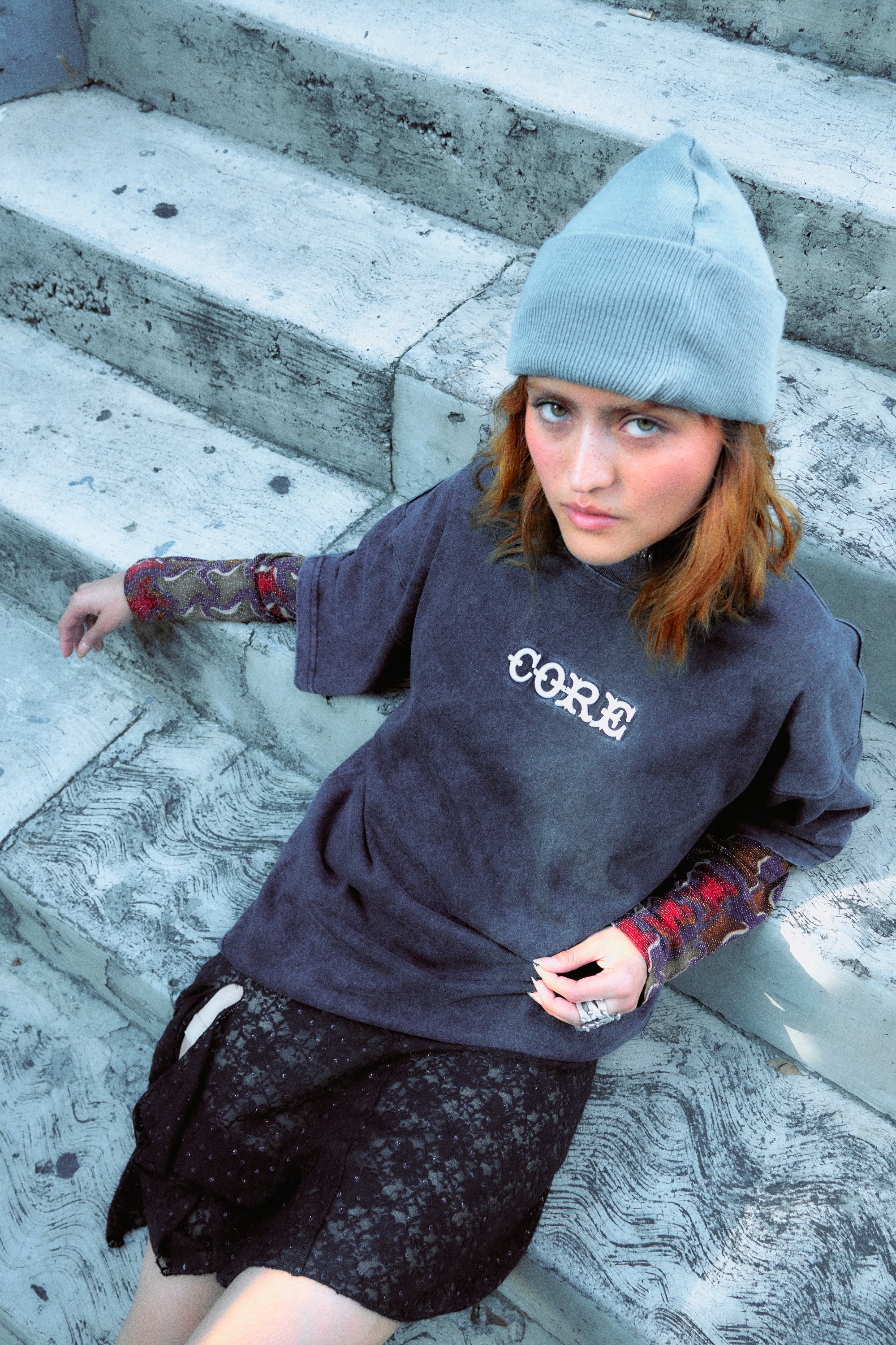 Playera HARDCORE Dices Black Deslavado