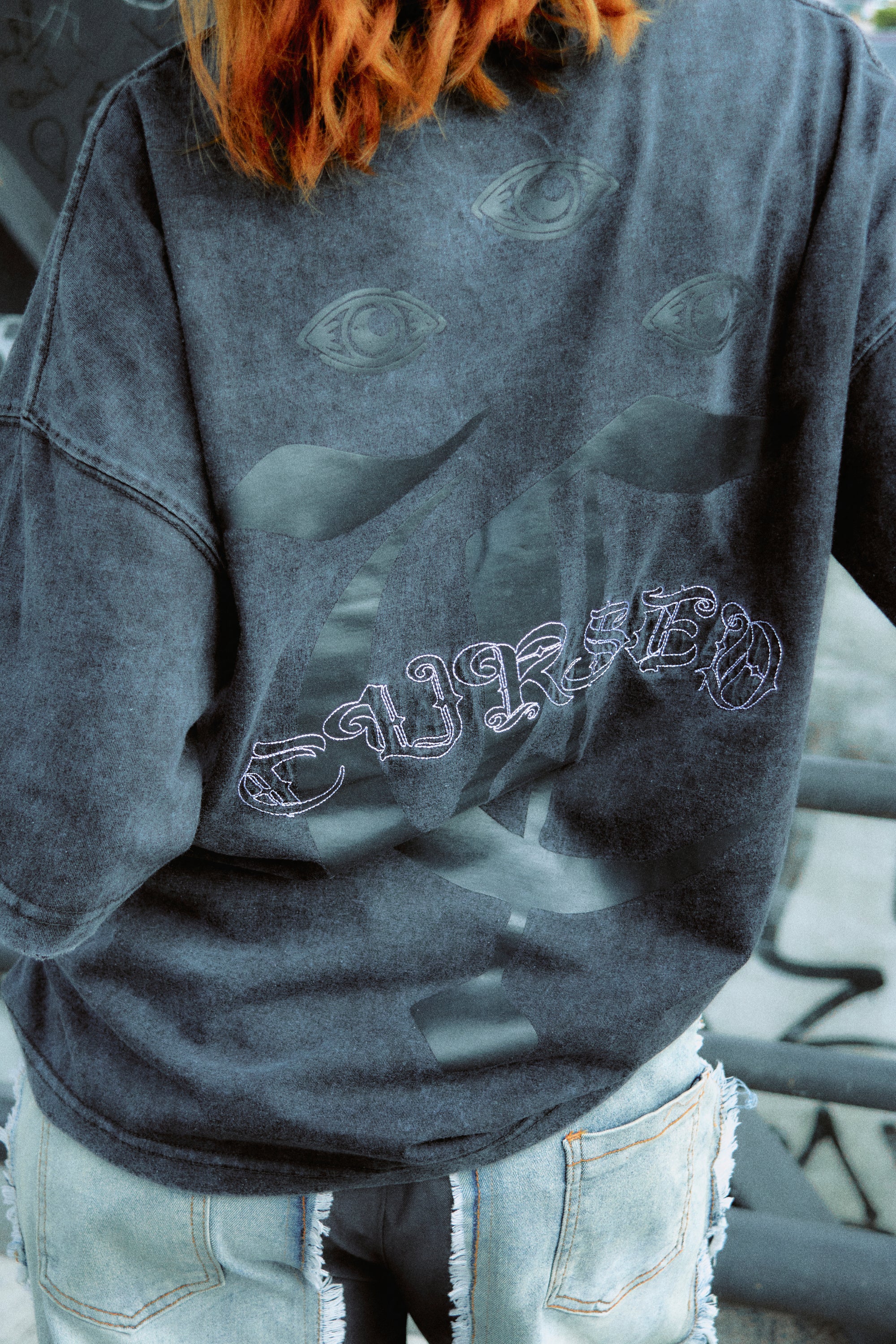 Playera HARDCORE Cursed Black Deslavado