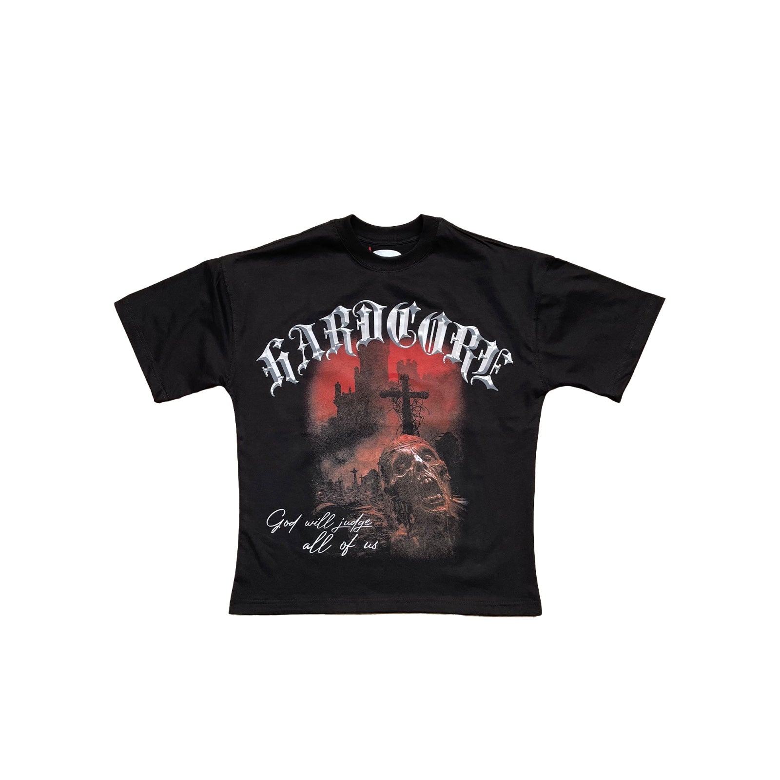 Playera HARDCORE All Of Us Black Deslavado