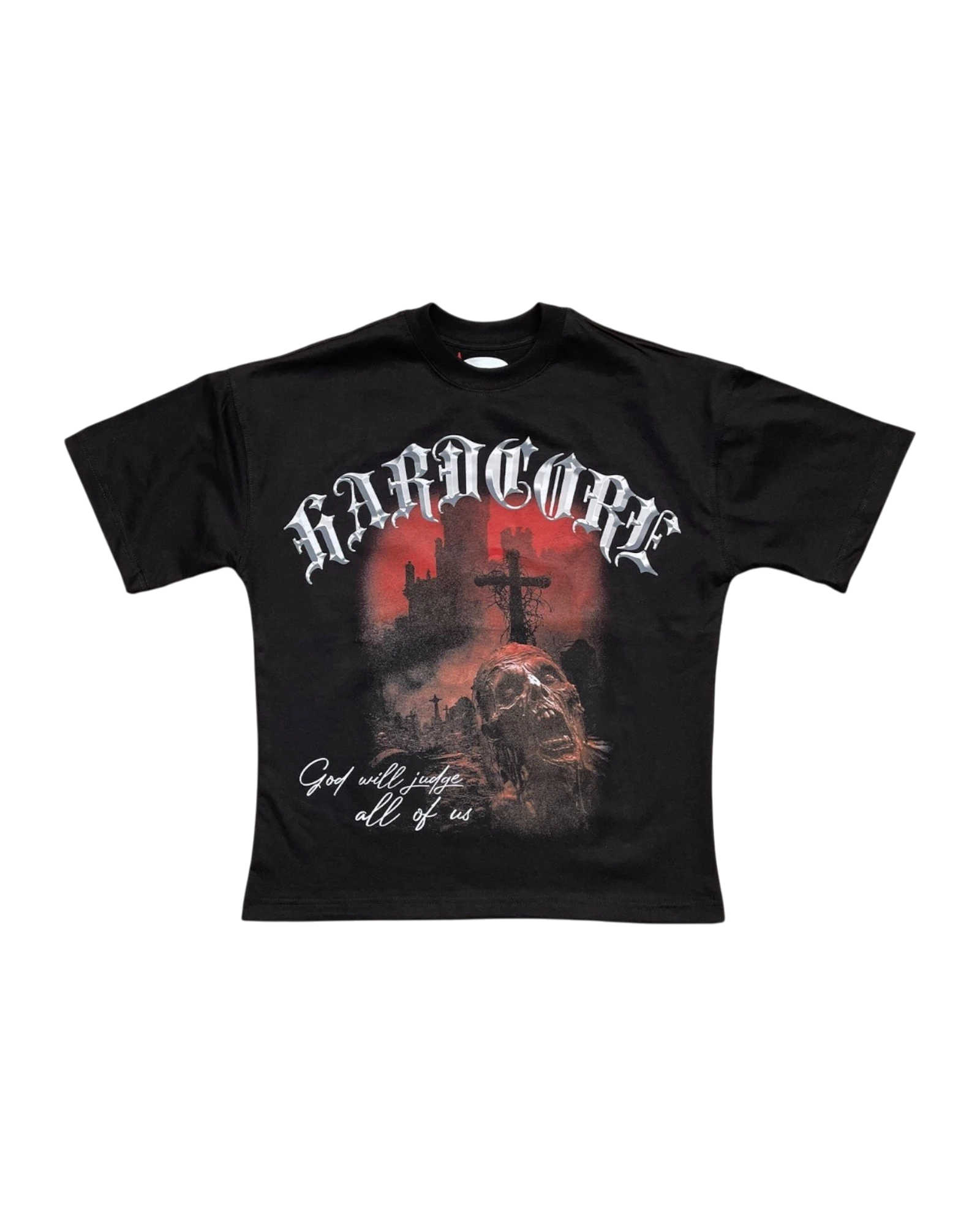 Playera HARDCORE All Of Us Black Deslavado