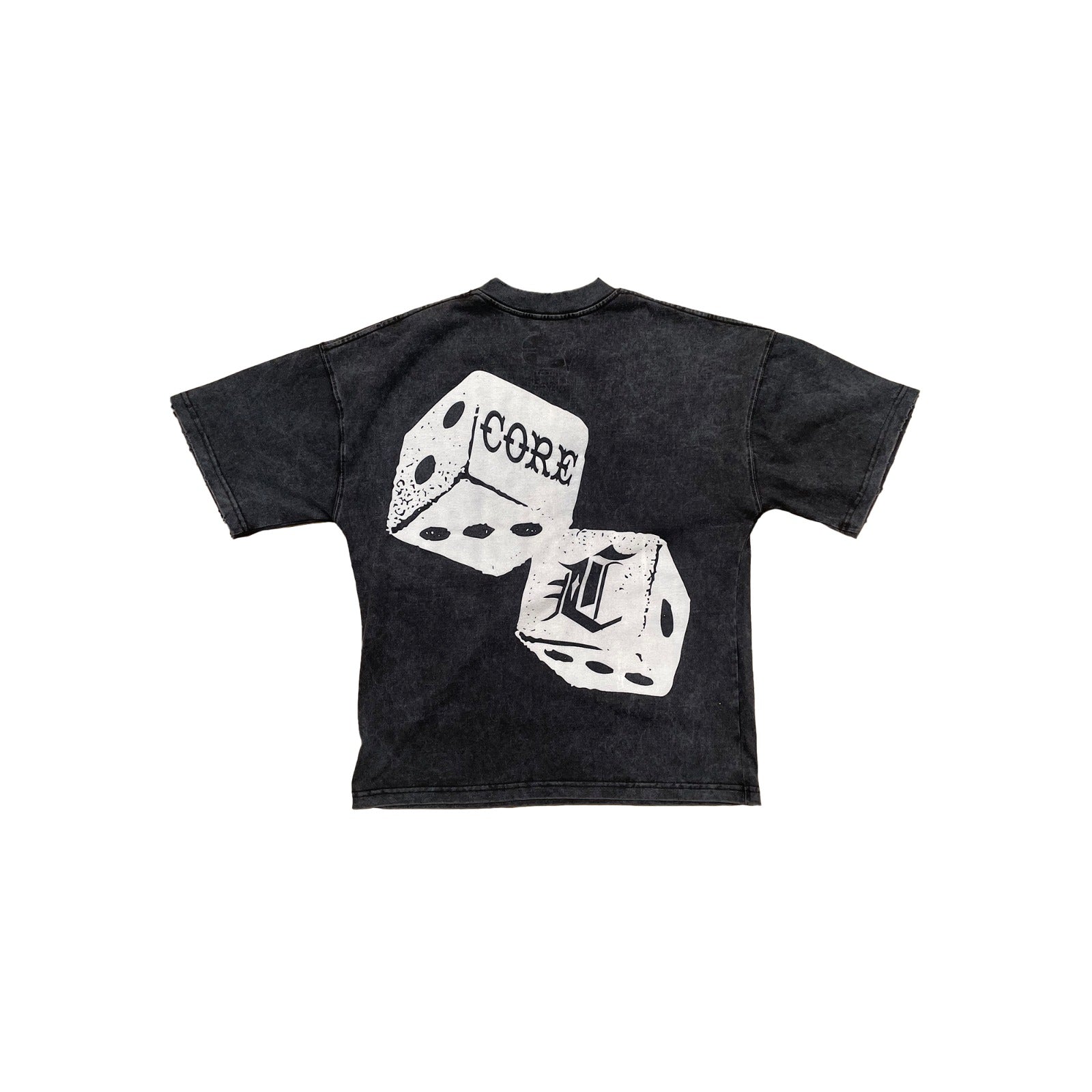 Playera HARDCORE Dices Black Deslavado