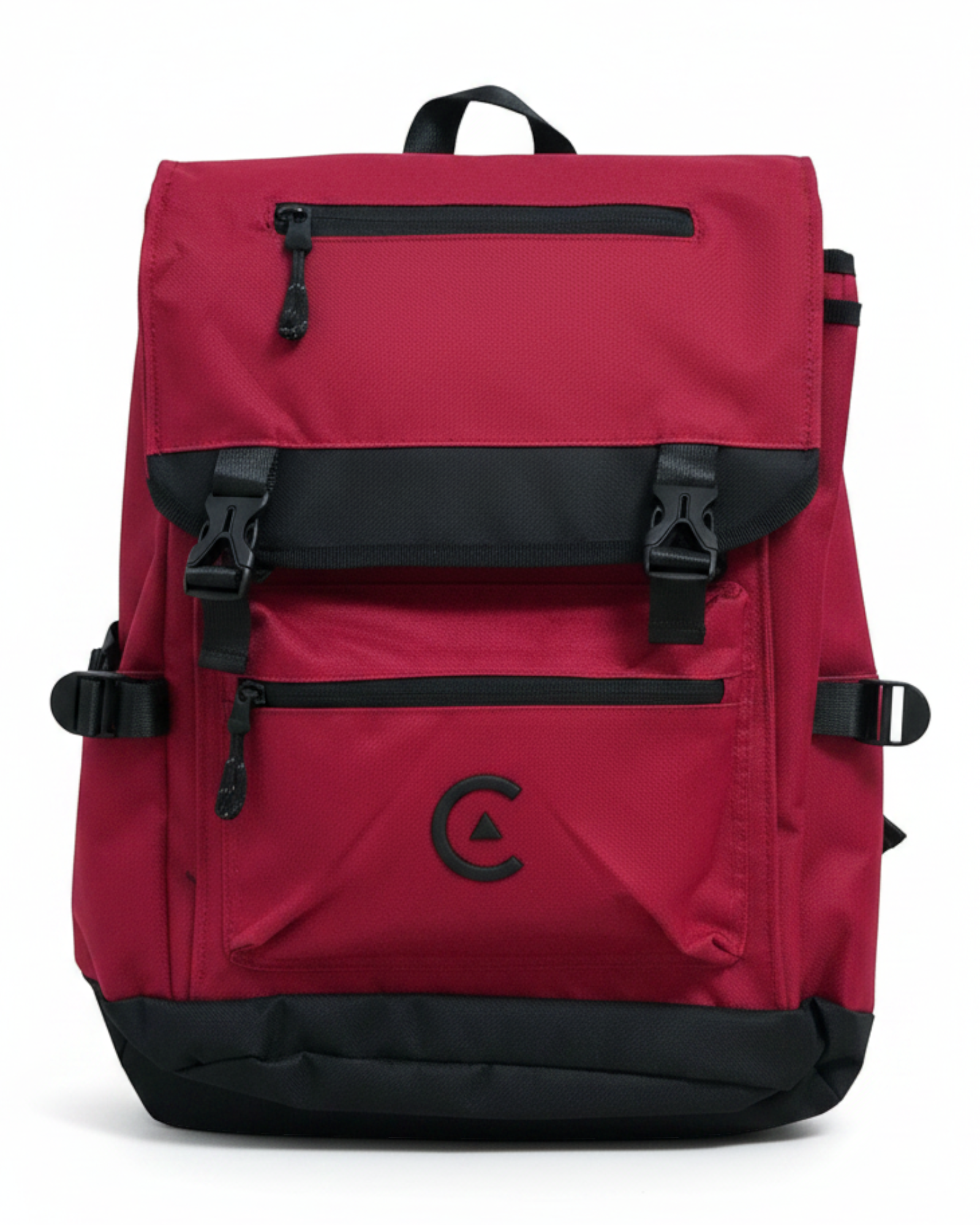 Mochila CORE FOOTWEAR roja de lona resistente con cierre de broche doble y compartimento para laptop